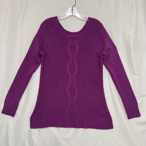 Apt. 9 Women's Rich Purple Cable Knit Sweater, Size M